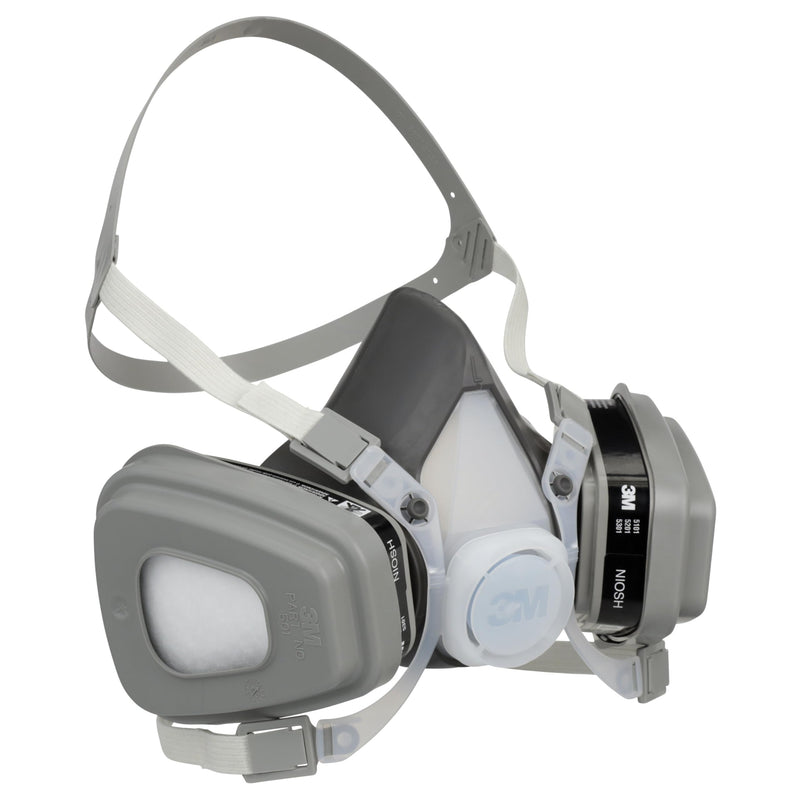 3M Half Facepiece Disposable Respirator Assembly 51P71, NIOSH Approved, Organic Vapor/P95 Respiratory Protection (OV/P95), Small, Permanently Attached Cartridges, 1 Unit 1 Count (Pack of 1)