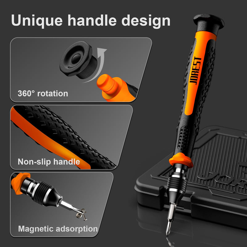 JOREST 38Pcs Small Precision Screwdriver Set with Torx T5, T6, Y00, Mini Repair Tool Kit for Macbook, Computer, Laptop, iPhone, PS4 PS5, Xbox, Switch, Eyeglasses, Watch, Ring Doorbell, Electronic, etc 38 in 1 CRV