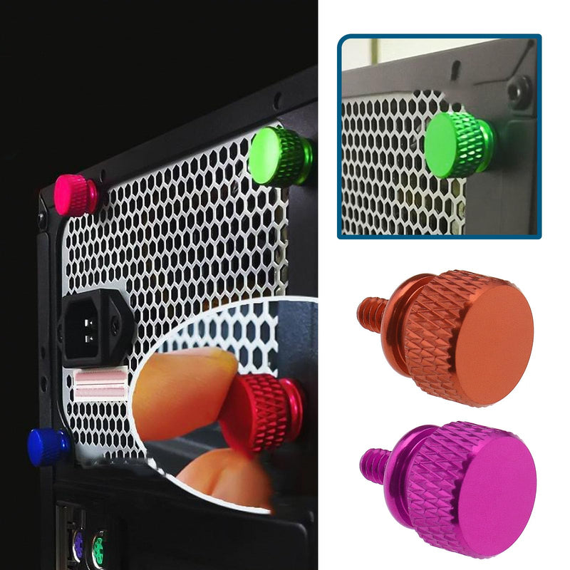Create idea 10Pcs M3.5 6-32 Computer Case Thumbscrews PC Case Thumb Screws Aluminum Alloy Case Anodized Hand Fastener Computer Accessories