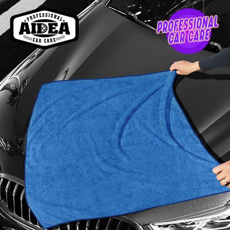 AIDEA Microfiber Towels for Cars-2PK, Large Professional Car Drying Towel, Scratch-Free, Strong Water Absorption Drying Towel for Cars, SUVs, RVs, Trucks, and Boats, 24inx 31in, Blue 2