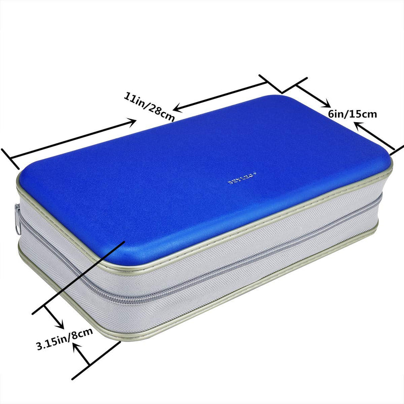 CD DVD Wallet, Wismart 96 Capacity Heavy Duty Sturdy DVD Storage Hard shell CD Disk Holder DVD Case VCD Wallets Blu-ray Media Case Storage Holder Organizer Wallet,96 Capacity (Blue) Blue