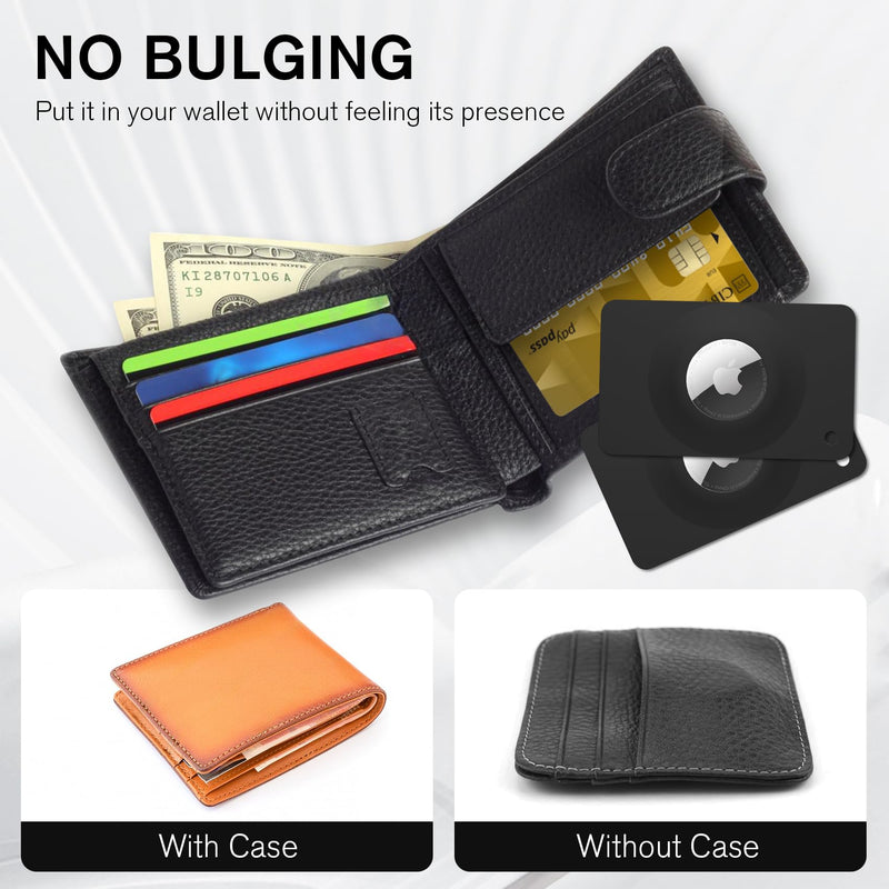 Airtag Wallet Holder Airtag Card Holder 2-Pack, Ultra Thin Card Case for Apple Airtag, Lightweight Airtag Card Holder for Wallet, Purse, Handbag, Keys, Clutch Bag Black/Black