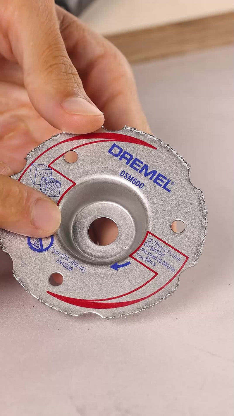 DREMEL DSM20 Multi-Purpose Carbide Flush Cutting Disc (DSM600) Flush cut