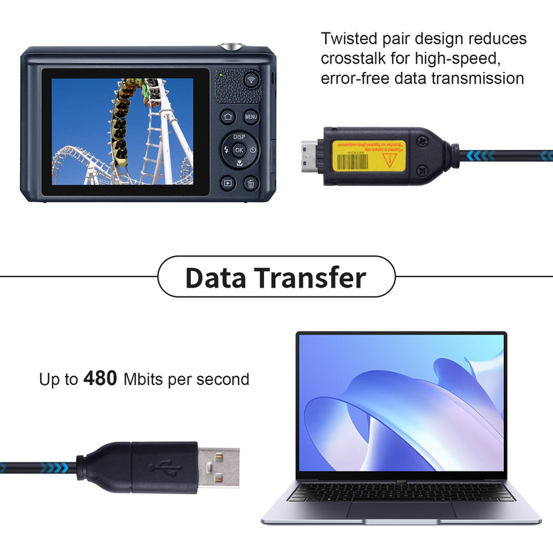 Alitutumao Replacement SUC-C7 SUC-C3 SUC-C5 Camera USB Charging Cable Cord Compatible with Samsung Digital Camera EX, L, WB, S, SL, ST, SH, P, PL Series TL220 SL202 SL605 L200 ST600 PL200 (20 Pin)