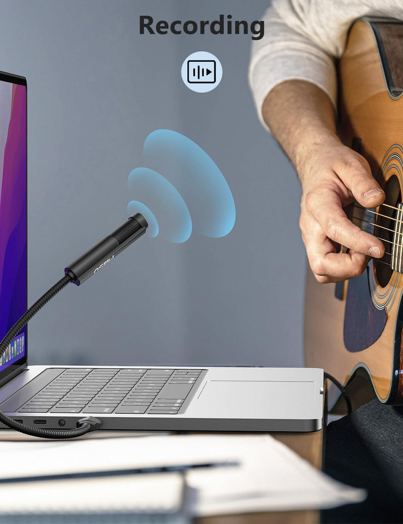 MillSO USB Microphone for Laptop Gooseneck Portable Mini USB Computer Microphone Plug&Play Omnidirectional External USB PC microphone for YouTube, Streaming, Podcasting, Recording, Gaming - 1 FT