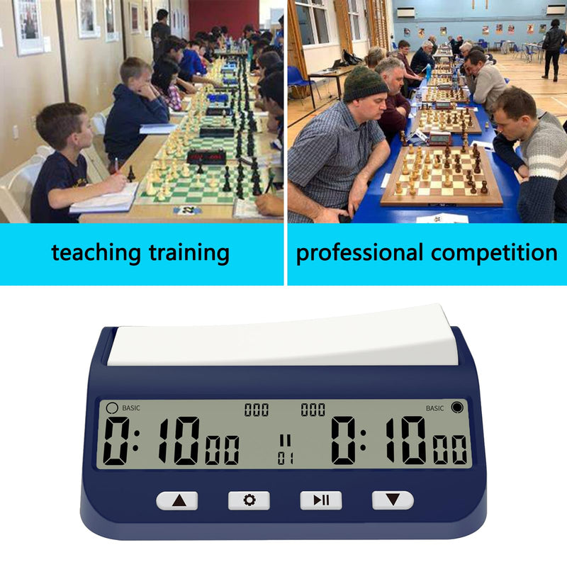 Digital Chess Clock Timer, 5-in-1 Multifunction Portable Competition Specific Chess Timer, Professional Board Game Timer with Bonus & Delay Count Down up ON Off Alarm