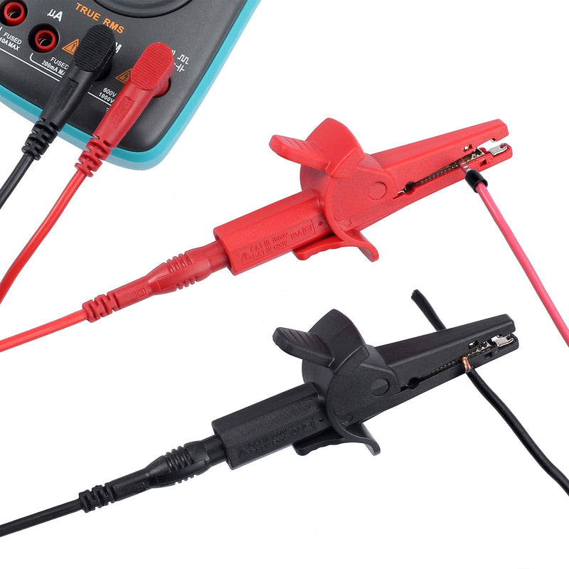 Justech 8 Multimeter Test Leads Professional Electronic Test Test Leads Accessories Luggage Banana Plug Extensions Mini Hook Alligator Crocodile Clip for School University Laboratory Factory etc.
