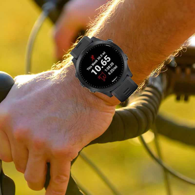 ISABAKE Band for Garmin Forerunner 935/Forerunner 945/955/965/Forerunner 745,Compatible with Fenix 5/ Fenix 5plus/ Fenix 6/ Fenix 6 Pro/Approach S60,Soft Silicone 22mm Replacement Bands Black