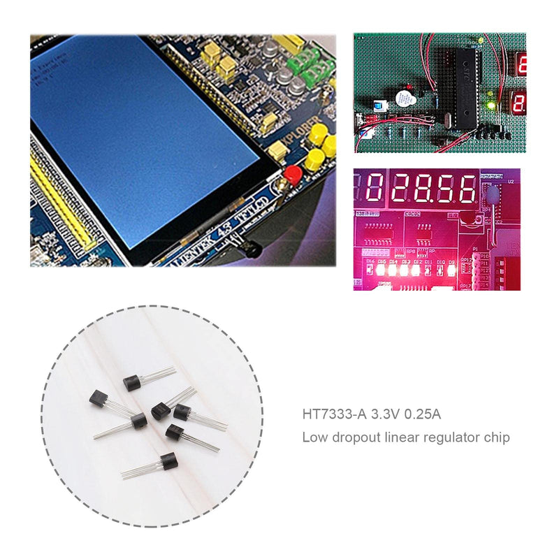 Be In Your Mind 20PCS HT7333-A 3.3V 0.25A LDO Linear Voltage Regulator 3-Terminals 250mA Fixed Output Voltage Nom. 3.3V Through Hole
