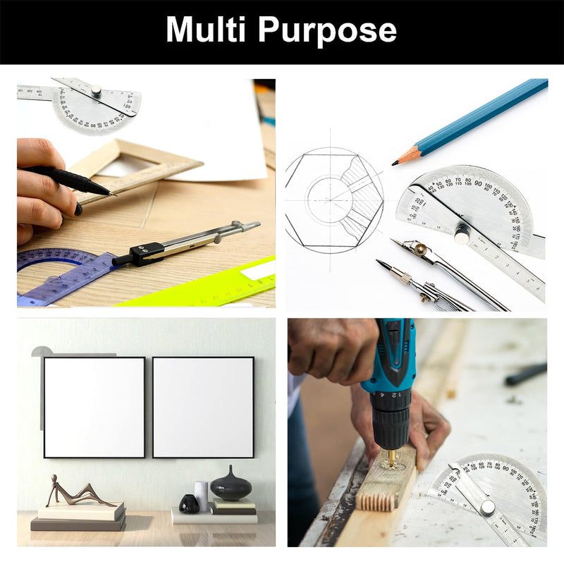 0-180° Stainless Steel Protractor Tool Angle Finder Ruler (30cm/11.8 Inch） onesize