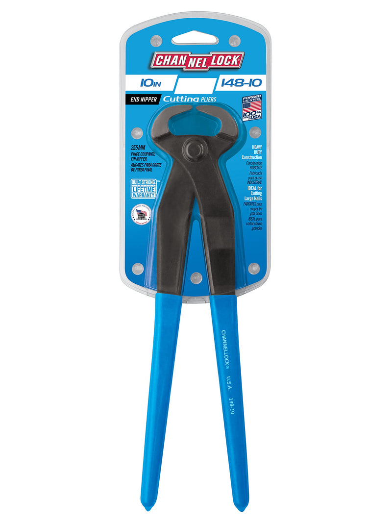 Channellock 148-10 End Cutting Nippers, 10 In, Metallics|Silver metallic 10-Inch