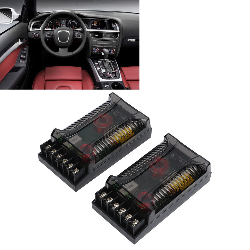 2 Way Car Audio Crossover, 2 Pack Speaker Tweeter Passive Crossover Divider with Overcurrent Protection, 300 Watts, HEADERBSQY7SGW1CHK
