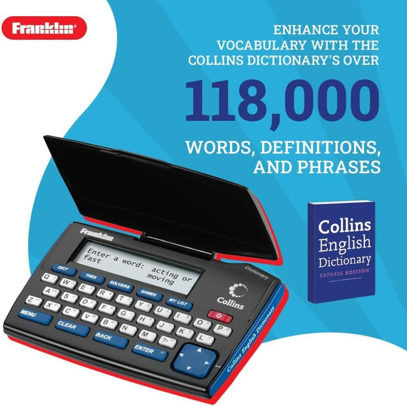 Franklin Collins English Digital Dictionary Express Edition - Electronic Dictionary, Your Language Companion with Thesaurus, Games & Converters - Dictionary with Synonyms and Antonyms