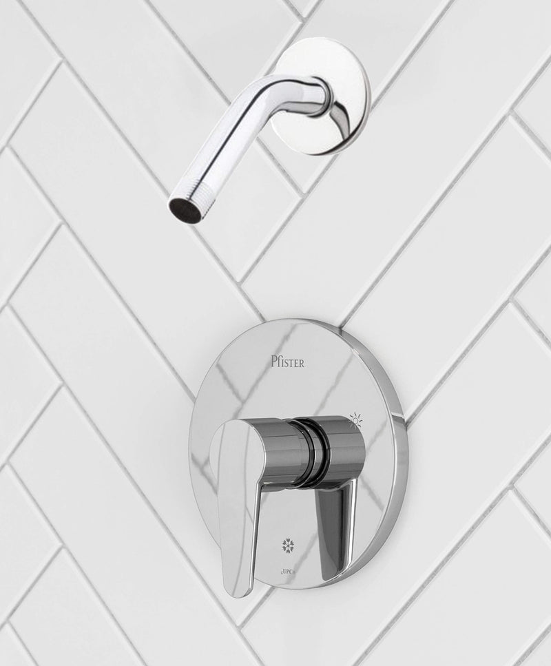 Pfister R890600 Pfirst Modern 1-Handle Shower Trim Only Less Showerhead, Polished Chrome 1 Pack