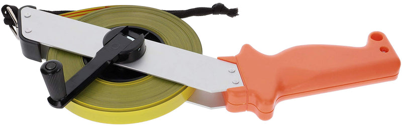 Prodiamant® Steel Tape Measure 50 m, Tape Width 13 mm | Tape measure, roll tape measure with centimetre and millimetre scale, folding crank, robust and rust-proof, durable 50m