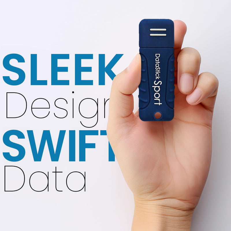 Centon Electronics MP Essentials DataStick Sport USB 3.0 Flash Drive, Waterproof USB Drive, Shock-Resistant Silicon Case, Versatile USB Stick, 128 GB Storage Capacity, Navy Blue Pack of 1