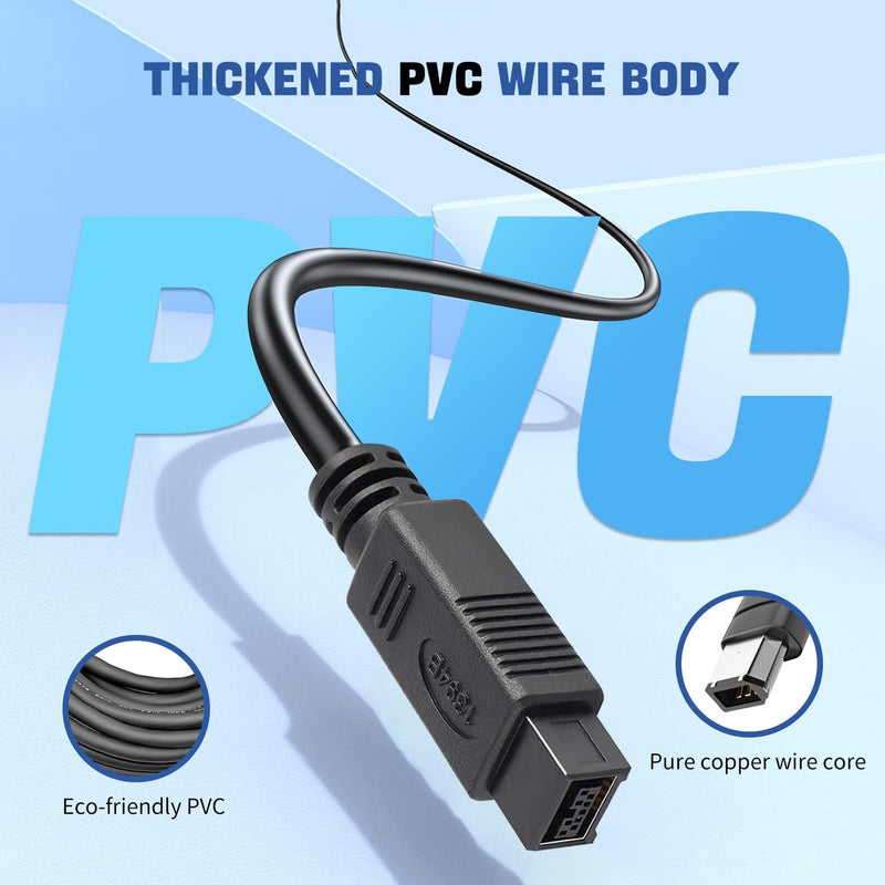 9 pin to 6 pin High Speed Firewire Cable iLink DV Cable Firewire 800 to 400 IEEE 1394 Cord for Mac Pro, MacBook(6ft, 9Pin Firewire 800 to 6Pin Firewire 400) 9 Pin to 6 Pin