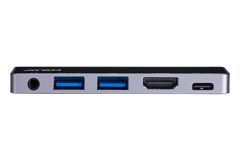 ATEN 5-in-1 USB-C Travel Dock w/Audio Port, 92W PD, 3840 x 2160 60Hz 30Hz, USB 3.2 Thunderbolt 3, HDMI, 3.5mm Mic, Headphone for Windows, Mac, iPad, Android Mobile, Laptop, Desktop UH3238