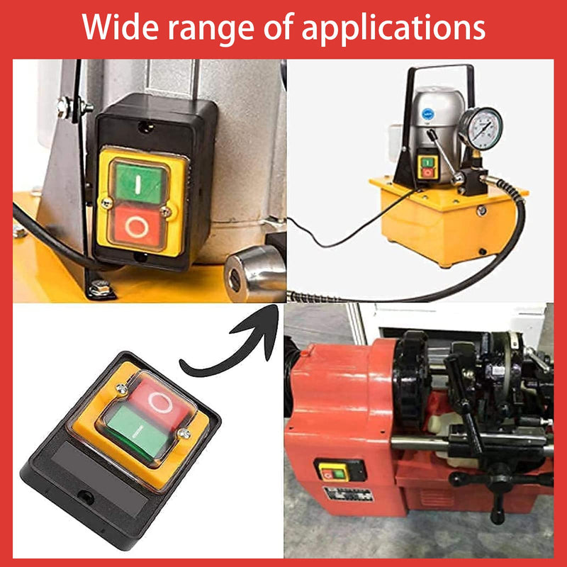 XTVTX 2PCS Machine Push Button Switch 220v Machine Switch Pushbutton AC220V/380V 10A Safety Switch Zero Voltage Switch in Mechanical Textile Machinery