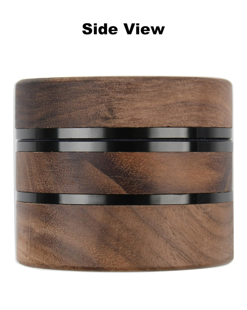 3-Piece Grinder, 2.5" Walnut Wood and Aluminum Grinder for Kitchen Spices Brown 2.5"