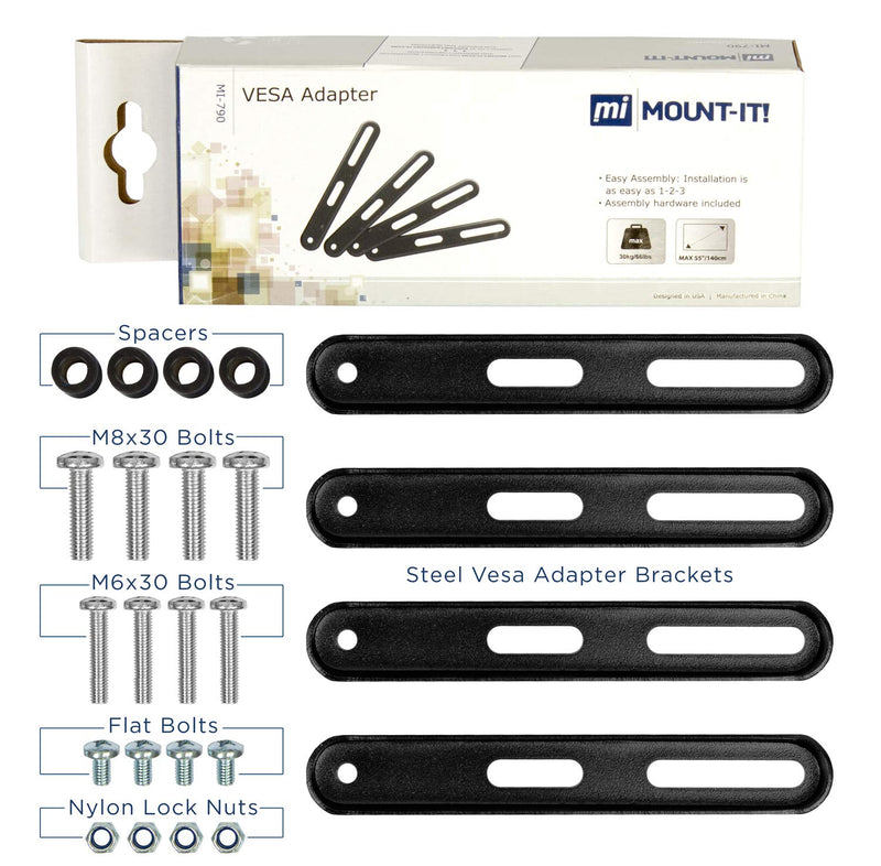 Mount-It! VESA Mount Adapter Kit | TV Wall Mount Bracket Adapter Converts 200x200 mm Patterns to 400x200 and 400x400 mm | Fits Most 32 Inch to 55 Inch TVs | Hardware Included