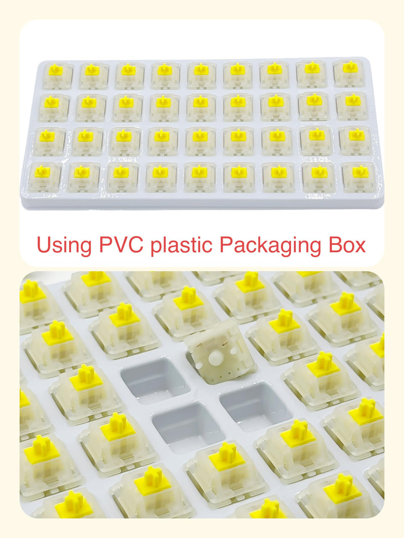 Gateron Milky Yellow Pro V2 Pre-lubed 5-Pin 50gf Linear Switches for All MX Mechanical Keyboard Game Keyboard(Milky Yellow Pro V2,72PCS) 72Pcs
