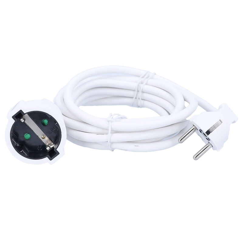 as - Schwabe Schuko Extension Lead (EU Plug Socket & Plug) | With earthing contact plug & earthing contact coupling - 230 V / 16 A Schuko extension cable with plastic coating - IP20 2 m White