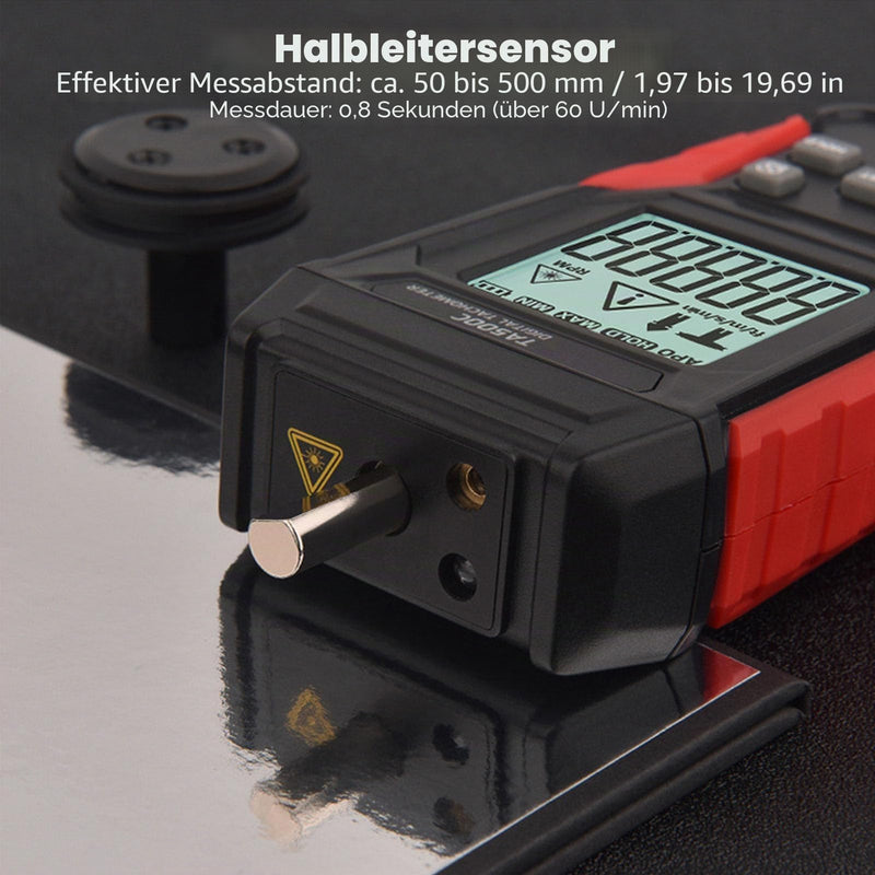 Portable Digital Tachometer 3-100,000RPM Non-Contact Measuring Valve Lockable Tachometer