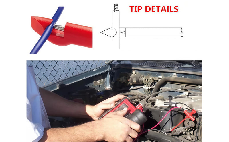 TH-F-2-KIT Insulation Piercing Clip Test Probe + Silicone Test Lead Set, Hook Banana Jack Spring Loaded Copper Kit