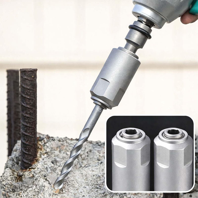 SDS Adaptor for Impact Wrench, 1/2 Inch Square to SDS Plus, Steel Adapter for Drilling and Chiselling with Electric Hammers