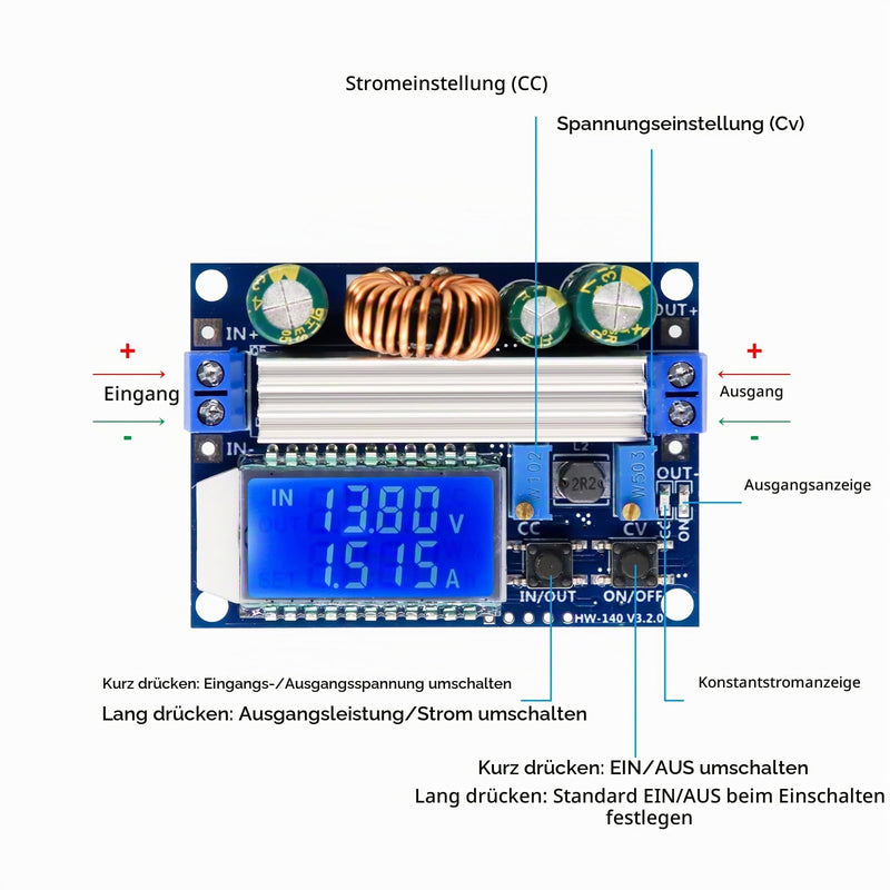 DC-DC Voltage Regulator Binghe Step Down Converter Buck Boost Converter Buck Converter with LCD Digital Display 5.5-30V to DC 0.5-30V Voltage Regulator Compatible with Arduino
