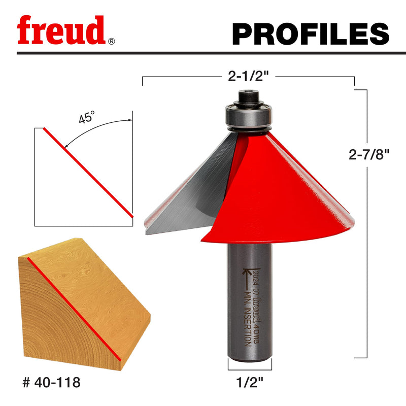 Freud 40-118: 2-1/2" (Dia.) Chamfer Bit