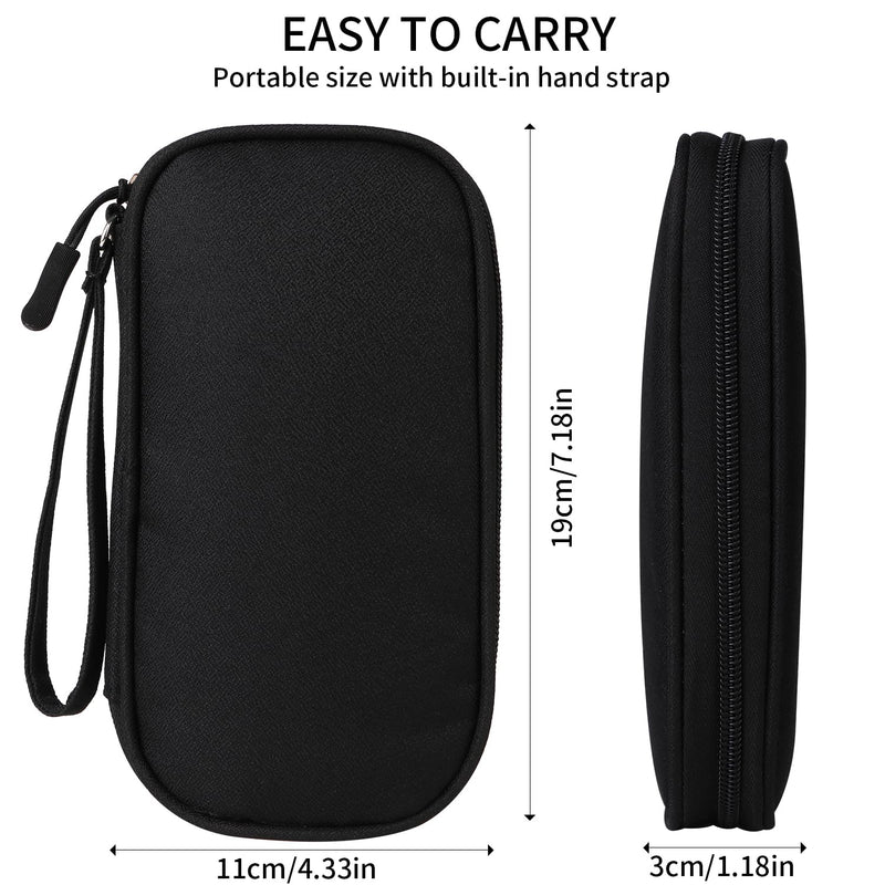 Travel Cable Organizer,Electronics Accessories Organizer Bag,Electronic Organizer Travel Universal Cable Organizer Electronics Accessories Bag for Charger, Phone, memory card,Travel Gadget Bag (Black) Black