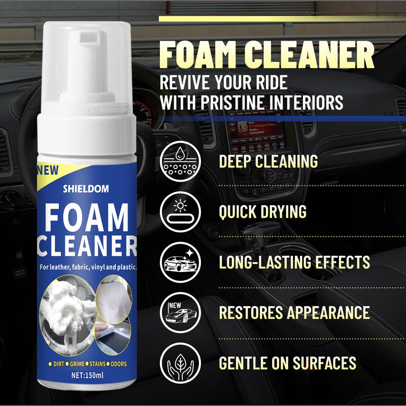 Multifunctional Car Interior Foam Cleaner Cars Seat Cleaner Multi Purpose Foaming Deep Cleaning for Auto and Home Remove Stain from Leather, Fabric, Carpet, Upholstery and Plastic - 5oz/150ML