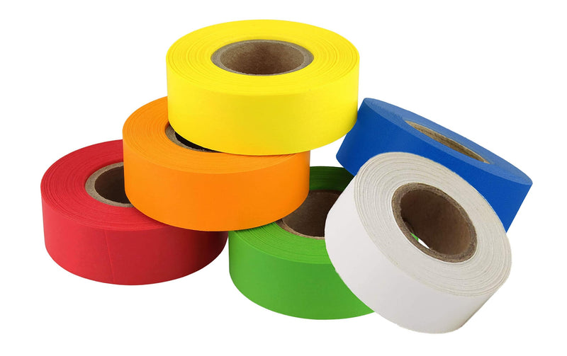 3/4 Inch Color Code Labeling Tape Value Packs, White and Multicolor, 6 Rolls, 500"/Roll