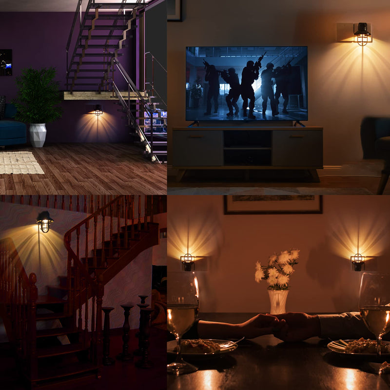 ETL Night Lights Plug Into Wall with Dusk to Dawn, Night Light Plug in Rustic Farmhouse Night Light 2700K,for Kitchen, Hallway, Warm-farmhouse 4 Pack