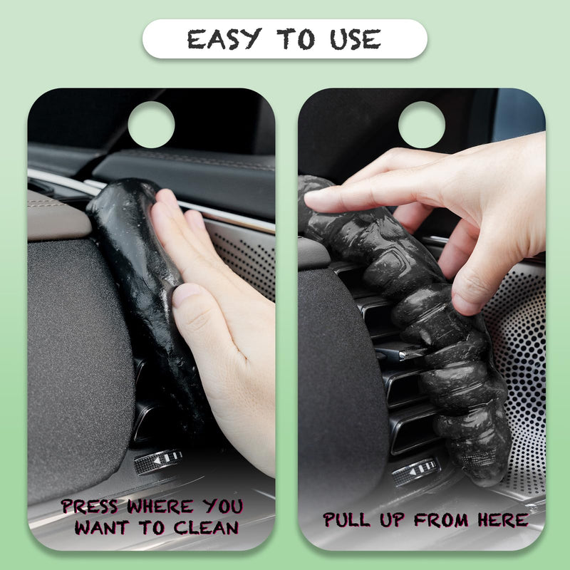 Cleaning Gel for Car Cleaner Cleaning Kit Automotive Air Vent Dust Cleaning Slime for Auto Cleaning Putty Universal Dust Car Accessories Car Interior Cleaner Keyboard Cleaning Laptop Black