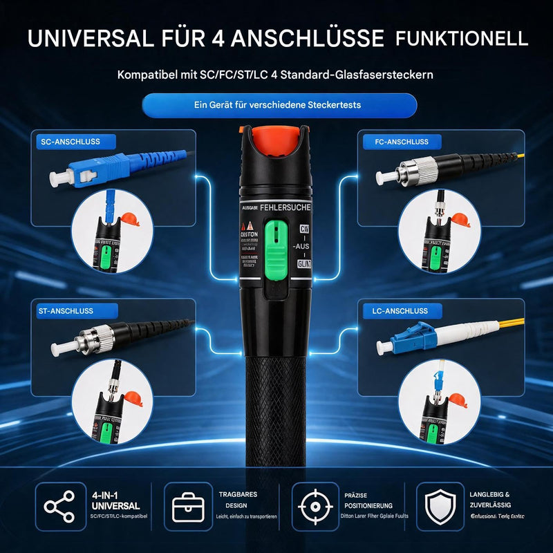 FTTH Fibre Optic Tool Kit, Fibre Optic Power Meter, 70 ~ + 10 dBm Optical Power Meter and Fibre Optic Test 50KM 50MW Visual Fault Locator (OPM+VFL) OPM+VFL