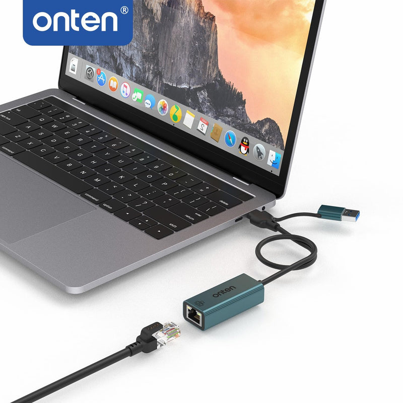 Onten USB-A and USB-C to Ethernet Adapter,Driver Free RJ45 to USB C or USB A, Gigabit Ethernet LAN Network Adapter for Windows,Mac OS, iOS and More