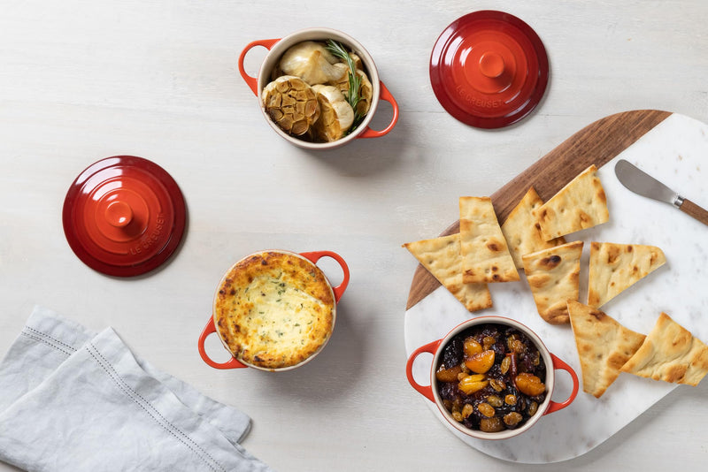 Le Creuset Stoneware Mini Round Cocotte, 8 oz., Cerise 8 Oz.