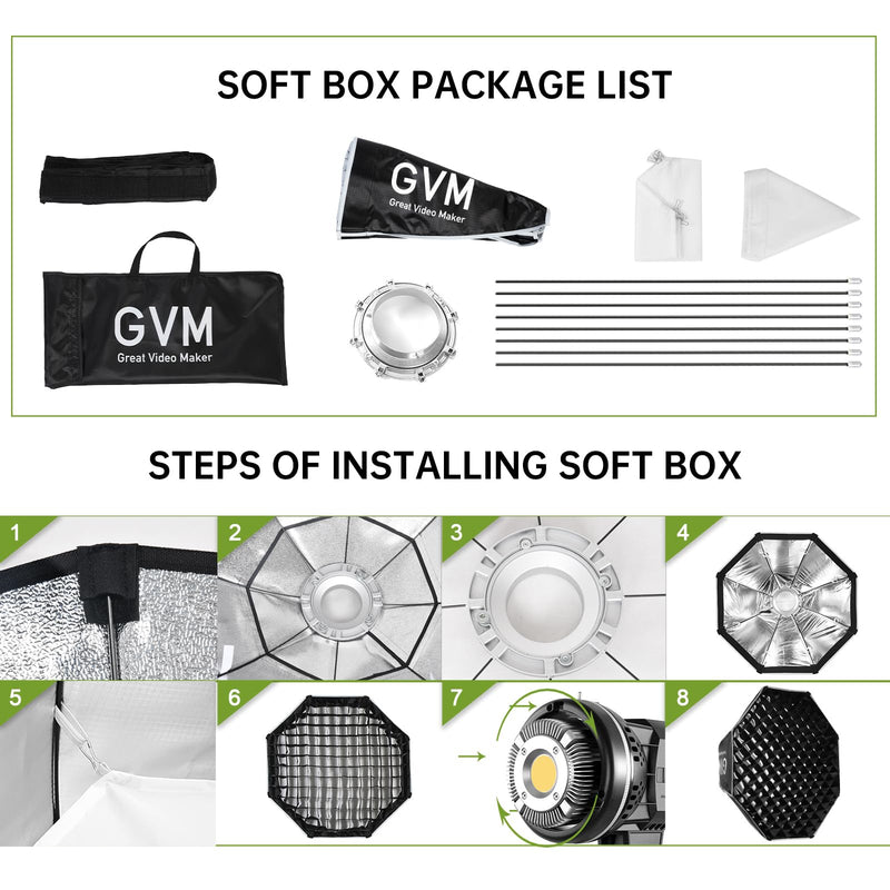 GVM Lighting Soft Boxes Bowens Mount with Honeycomb Grid, Speedlight Umbrella Softbox Foldable with Carrying Bag for Studio Photography Speedlite Flash