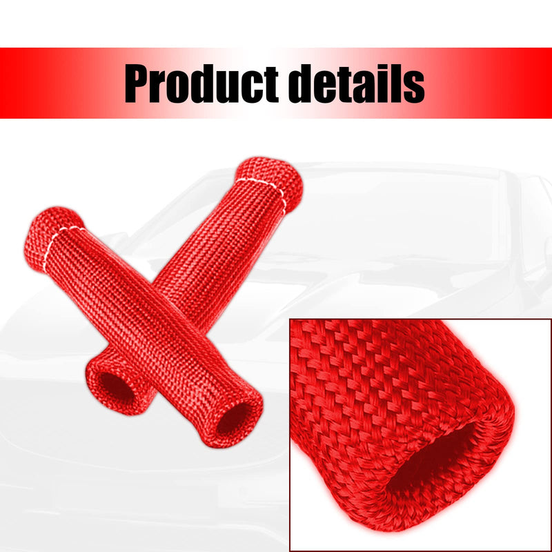 Pack-8 Spark Plug Protect Boot, 1200°F Spark Plug Heat Cover, Leak-proof High Temperature Resistant Insulator Sleeve for Most Cars SUVs and Trucks (Red) 8 PCS Red