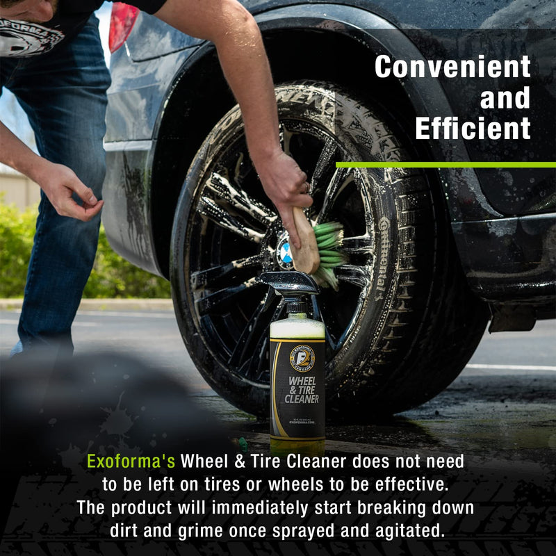 ExoForma Wheel & Tire Cleaner - Removes Built-Up Brake Dust, Dirt & Grime - Improves Dressing Performance - 2-in-1 Formula - Chosen by Pros (16 FL Oz) 16 Fl Oz (Pack of 1)