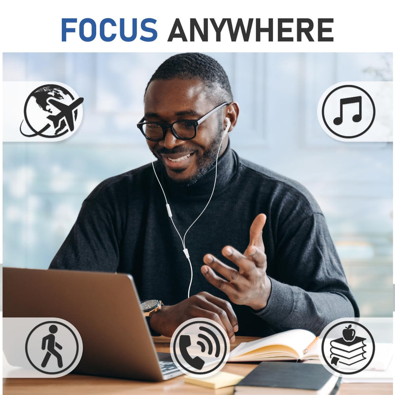 LUDOS FEROX Wired Earbuds in-Ear Headphones, 5 Year Warranty, Earphones with Microphone, Noise Isolation Corded for 3.5mm Jack Ear Buds for iPhone, Samsung, Computer, Laptop, Kids, School Students 1 Pack