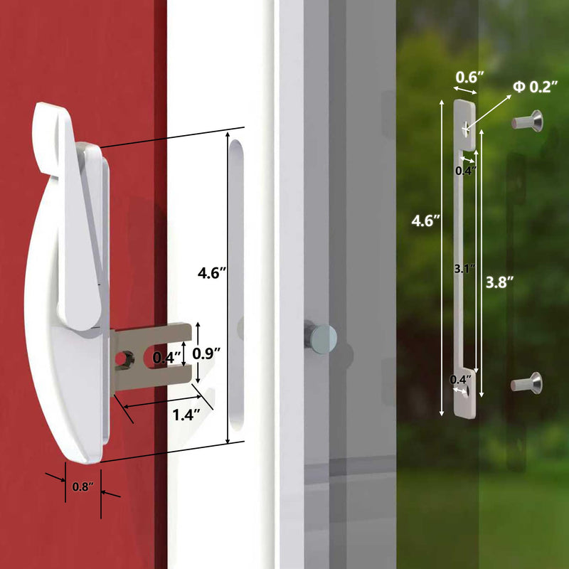House Guard Maxim Window Locking Handle Replacement, White | Fits Maxim window operators; includes keeper for replacement. Check dimensions before purchase.