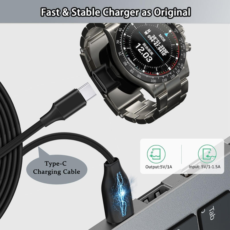 USB-C Charger Adapter for Garmin MARQ 2 Series, Magnetic Charging Adapter Compatible with Garmin MARQ Adventurer/MARQ Athlete/MARQ Aviator/MARQ Captain/MARQ Golfer (Gen 2)