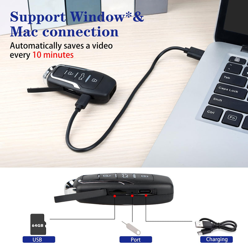 Hidden Camera Car Key,Smart Baby Nanny Cam for Surveillanc Outdoor Indoor