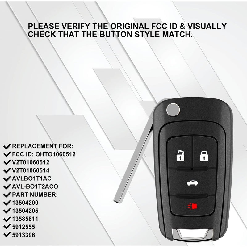 fit for 2010 2011 2012 2013 2014 2015 2016 2017 Chevy Equinox Camaro Cruze Malibu Impala Sonic GMC Terrain Buick Lacrosse Regal Verano Encore Keyless Entry Remote Fob 4button x1