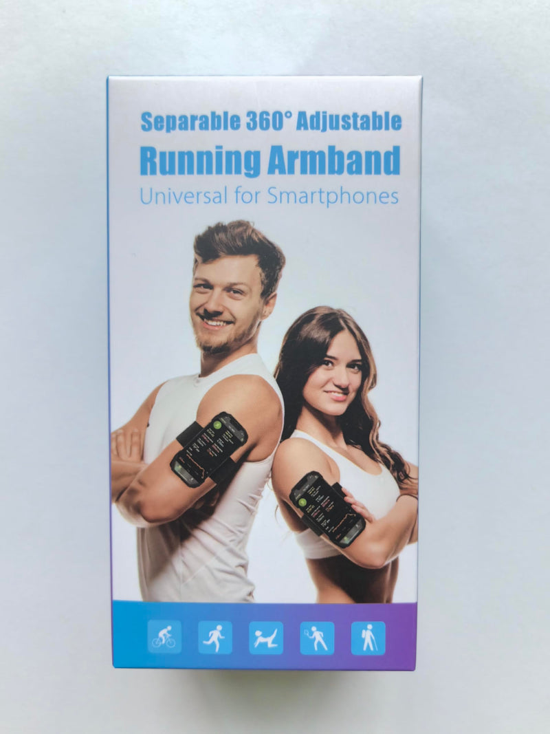Running Armband, 3 in 1 Running Phone Holder Sports Armband Bicycle Phone Holder 360° Rotatable & Detachable Running Phone Armband for 4.5-9'' iPhone Huawei for Gym Running Hiking Blue