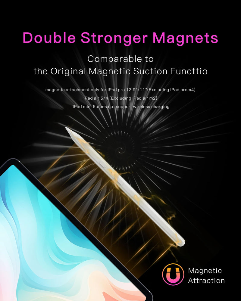 Stylus Pencil for Apple iPad – Longest Battery Life (5X, 35H Use), Tilt & Palm Rejection, Compatible with iPad 6th-10th Gen, iPad Pro 11/12.9/13” (M4), iPad Air 3/4/5/6, iPad Mini 5/6 40 Hours Battery Time Stylus